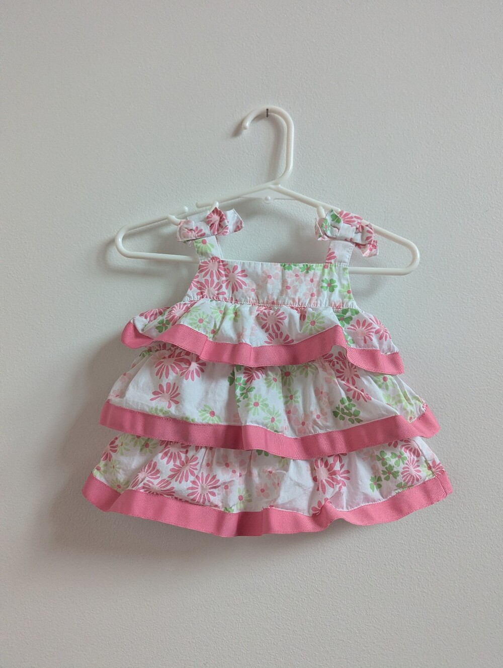 Janie and Jack Tank Top 6-12m Pink Floral Tiered